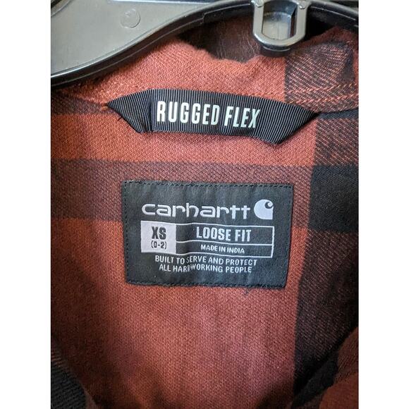 Carhartt womens rugged flex loose fit midweight flannel XS - Picture 2 of 2